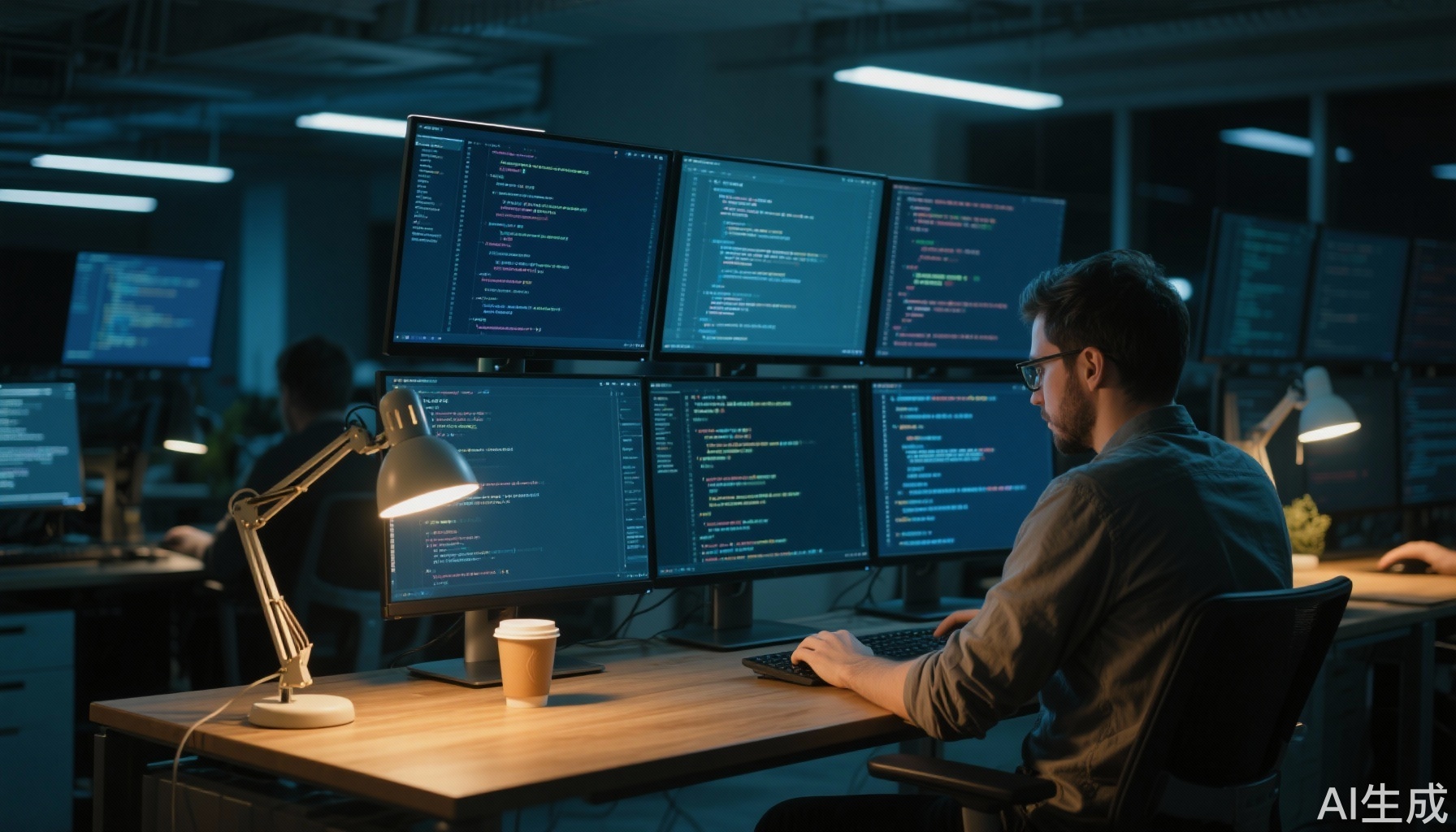 深夜编程场景